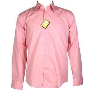 🌹Desire Collection Men's Long Sleeve Classic Fit Pocket Dress Shirt Rose 2XL